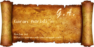 Garan Adrián névjegykártya